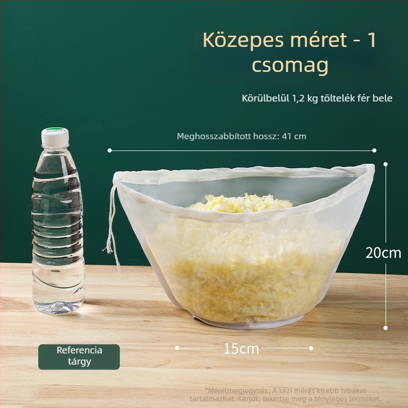 Gombóc töltelék nyomózsák, zöldségek préselő és leszívó tasak, szójatej szűrőzsák, konyhai szárító