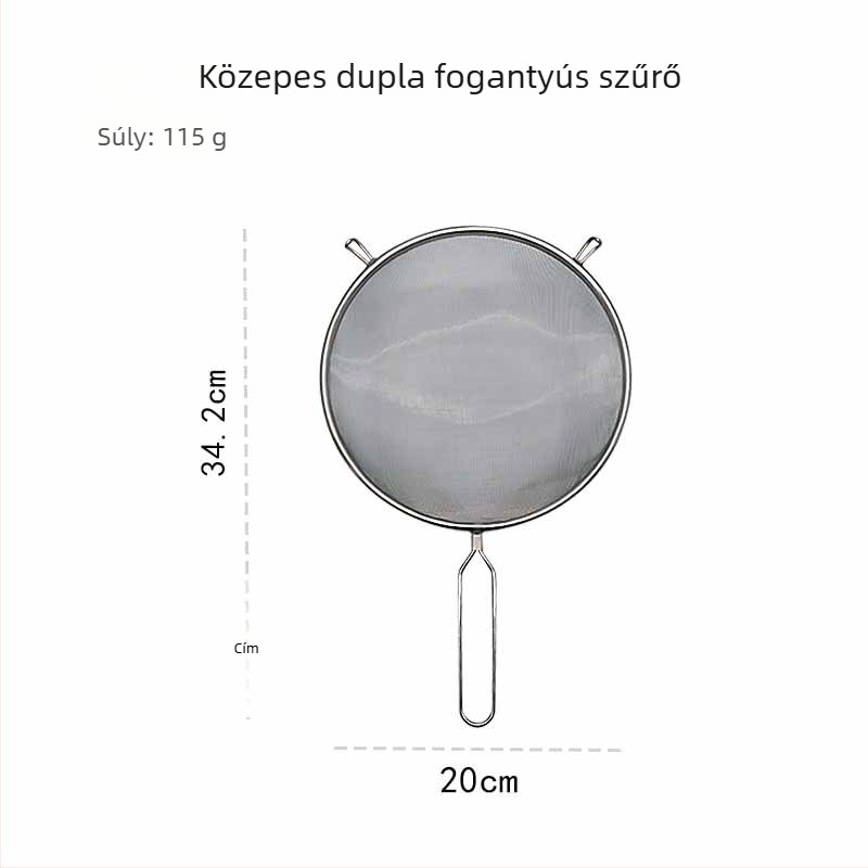 Nagy méretű rozsdamentes acél szűrőedény fritéshez, dupla fogantyúval, tészta és gombóc leöblítéséhez, gyümölcslé szűrő, 3 darabos készlet