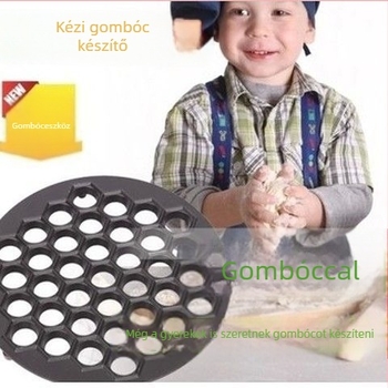 Nagy méretű dumpling-készítő alumíniumötvözetből, vastabb formázó, 37 darab egyszerre, teljes fém