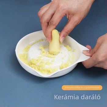 Kerámiás gyömbér- és fokhagyma daráló — kézi őrlő a fokhagyma pasztához, gyömbér pasztához, gyömbérléhez és bébiételhez