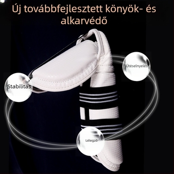 Vastagított taekwondo védőfelszerelés készlet könyök- és vádlvédőkkel edzéshez és versenyhez