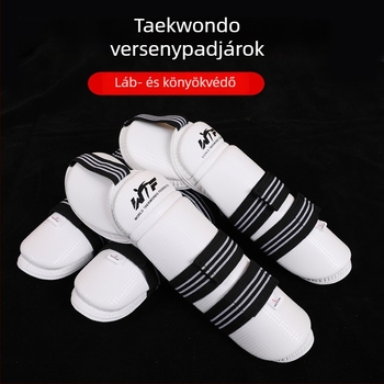Vastagított taekwondo védőfelszerelés készlet könyök- és vádlvédőkkel edzéshez és versenyhez