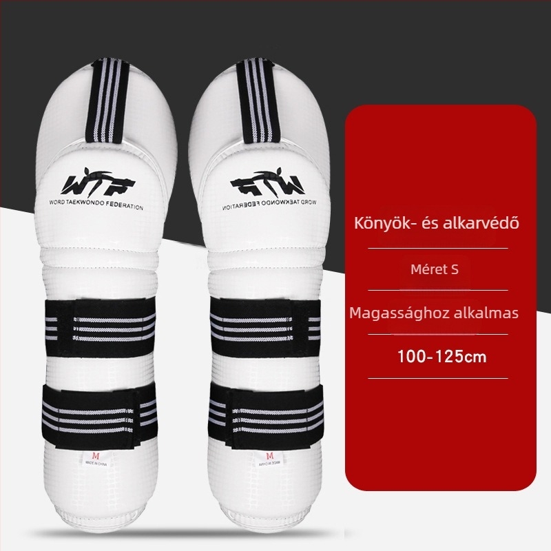 Vastagított taekwondo védőfelszerelés készlet könyök- és vádlvédőkkel edzéshez és versenyhez