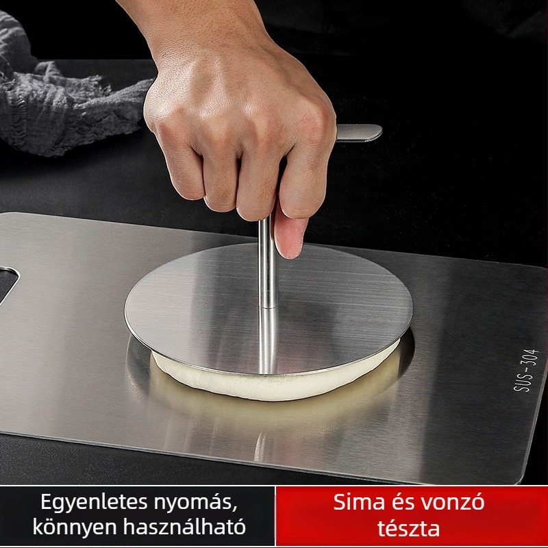 304 rozsdamentes acél kör alakú süteményprés, kézi lapos kenyér prés, otthoni és kereskedelmi használatra