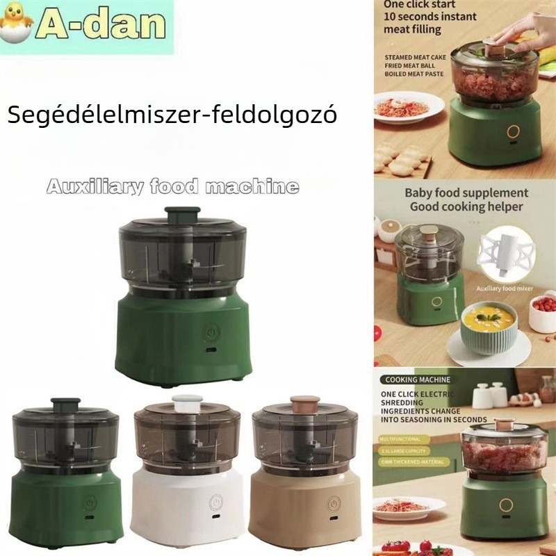 Mini vezeték nélküli elektromos fokhagyma sajtó automatikus fokhagyma kihúzóval és többfunkciós zúzóval
