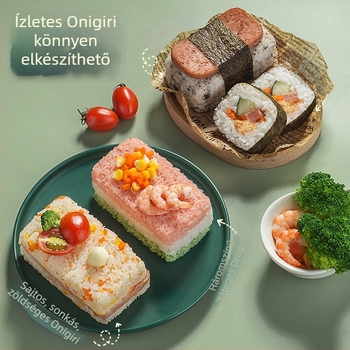 Téglalap alakú rizsgombóc forma, 304 rozsdamentes acélból – babaételekhez és sushihoz, rétegzett rizs formázásához.
