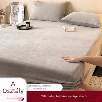 Téli tej-velúr gumis lepedő szett fleece béléssel, vastag, 1,2 m ágyhoz – három darab