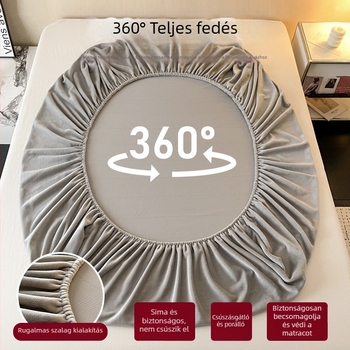 Téli tej-velúr gumis lepedő szett fleece béléssel, vastag, 1,2 m ágyhoz – három darab