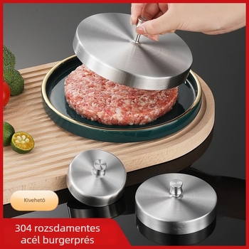 304 rozsdamentes acél hamburger húspogácsa forma – konyhai formázó nyomóeszköz