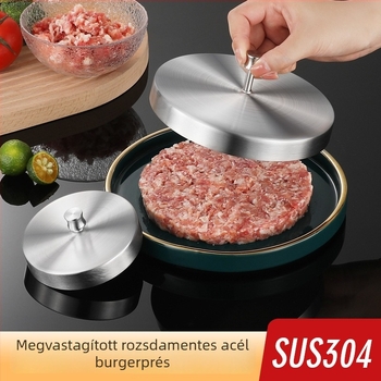 304 rozsdamentes acél hamburger húspogácsa forma – konyhai formázó nyomóeszköz