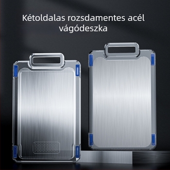 Nagy méretű 304 rozsdamentes acél kétoldalas vágódeszka, konyhához és gyümölcsökhöz, penészálló
