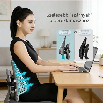 Irodai ergonomikus ágyéki párna memóriahabos töltettel, hát- és deréktámasz