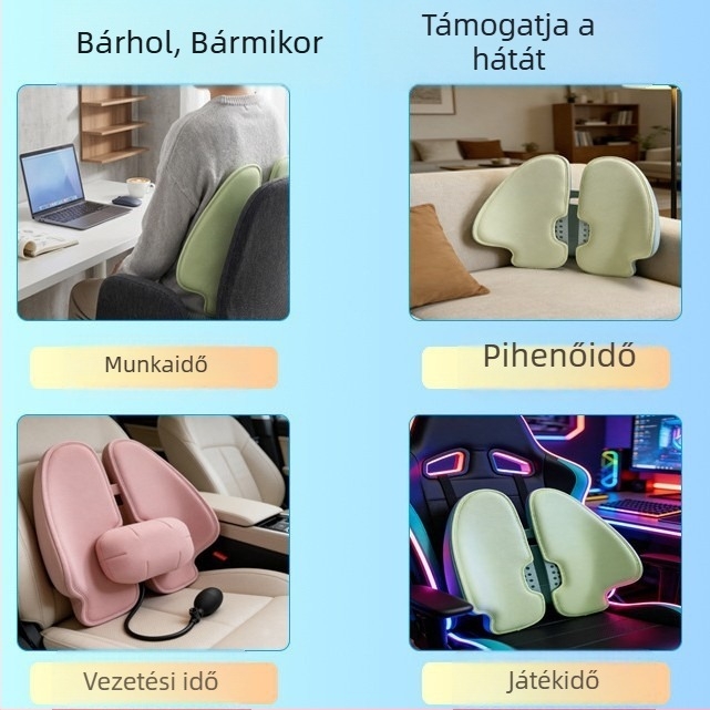 Irodai ergonomikus ágyéki párna memóriahabos töltettel, hát- és deréktámasz