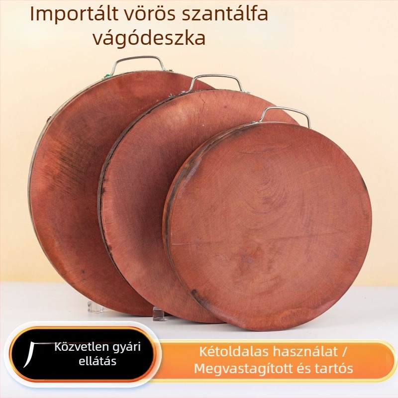 Nagy tömörfa vágódeszka, kétoldalas, vastított, csúszásmentes, antibakteriális, penészálló