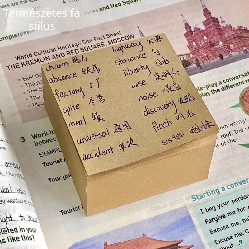 Három az egyben notesz INS stílusban, koreai ihletésű diákoknak, téphető jegyzetlapokkal, kreatív tanuláshoz, magas vizuális vonzerő, ragasztómentes