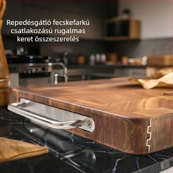 Masszív tömörfa vágódeszka mortise-tenon kötésű, kétoldalas gyümölcsök és zöldségek számára.