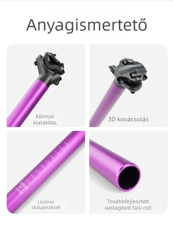 Forever alumínium ötvözetű üléscső kettős sínnel, MTB és országúti kerékpárokhoz