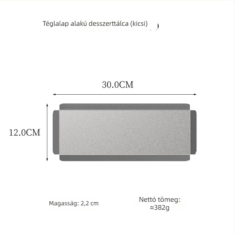 Retro rozsdamentes acél desszerttányér, négyszögletes, japán stílusú, kávézók és éttermek számára