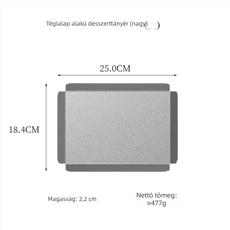 Retro rozsdamentes acél desszerttányér, négyszögletes, japán stílusú, kávézók és éttermek számára