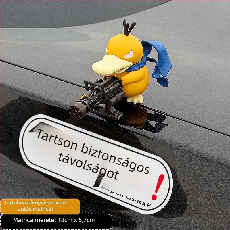 Gatling Psyduck autódíszfigura – aranyos plüss a tetőre és a hátsó részre