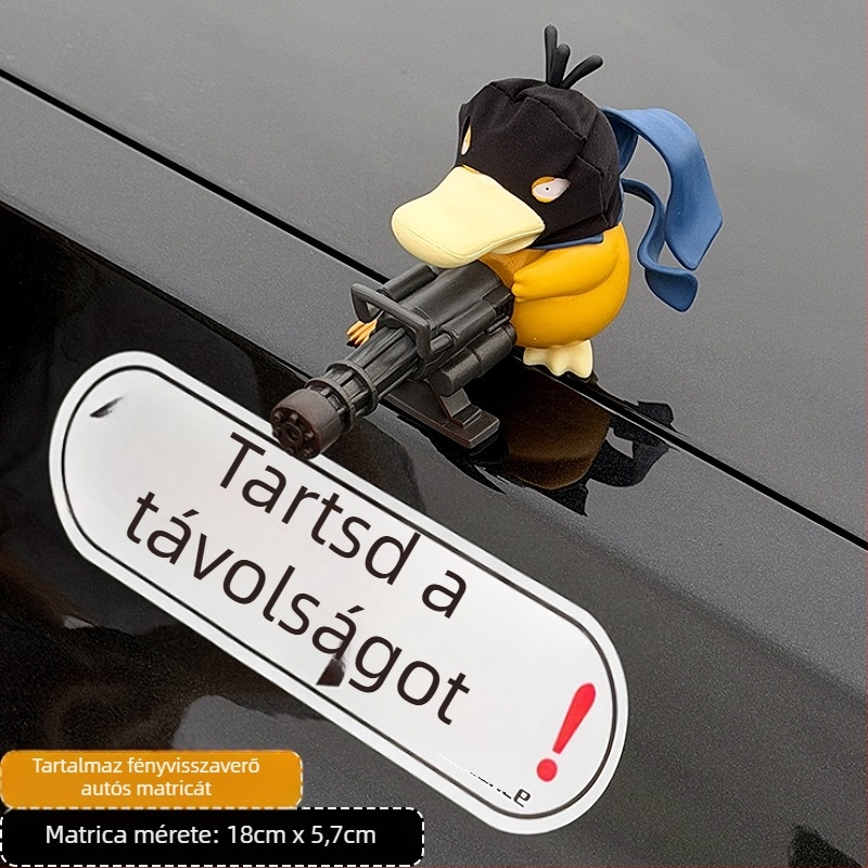 Gatling Psyduck autódíszfigura – aranyos plüss a tetőre és a hátsó részre
