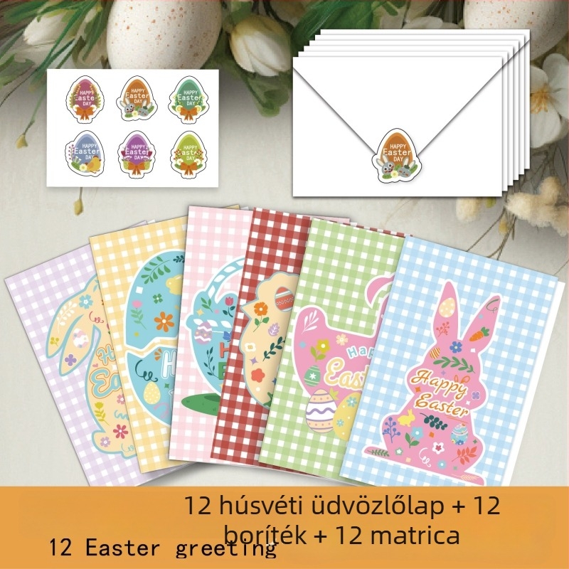 Új húsvéti üdvözlőlap nyuszi hajtogatós dizájnnal, DIY dekoráció