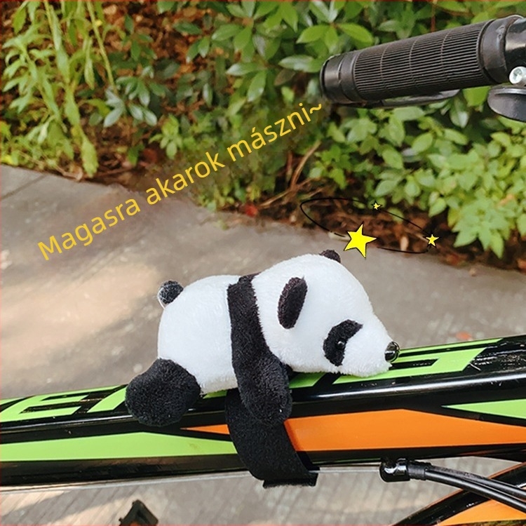 Cuki kerékpáros plüss medál – dekoráció út- és terepkerékpárokhoz, panda és dinoszaurusz dizájn