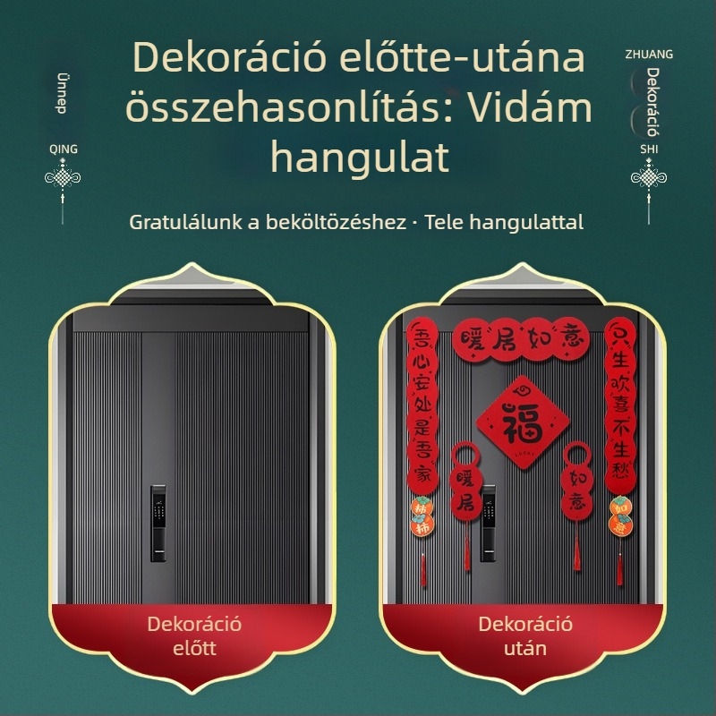 Filcből készült kilincsfüggő, új otthon dekoráció, költözési ajándék