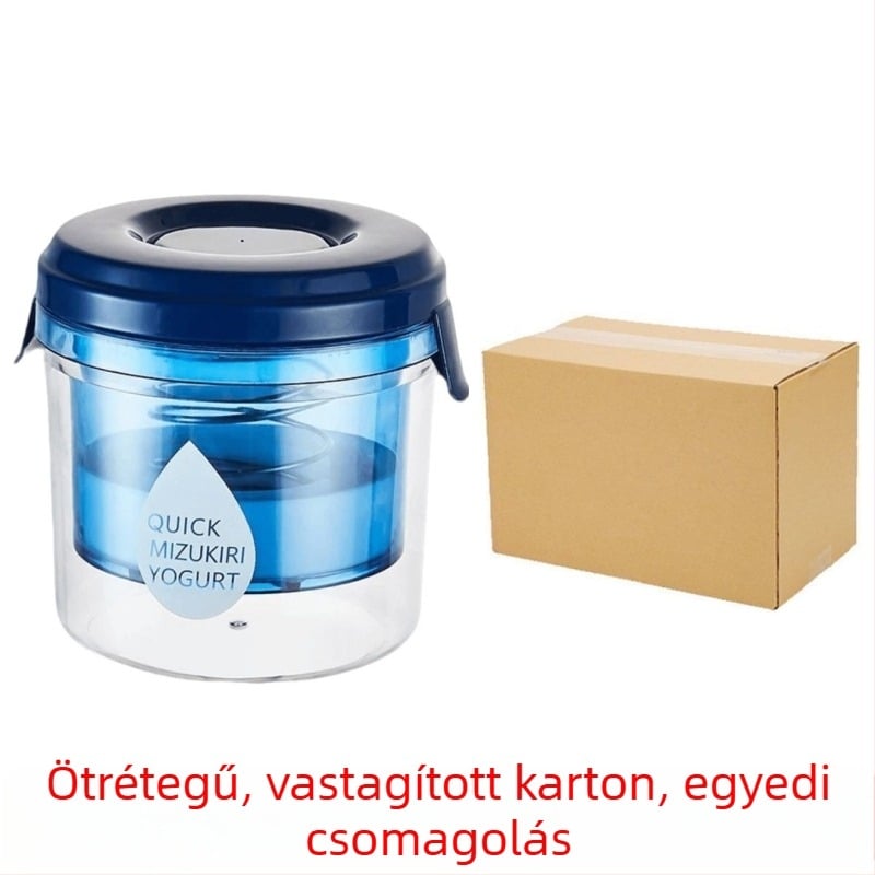 Joghurt szűrő és tejsavó szeparátor fedővel – kerek, többfunkciós konyhai tároló