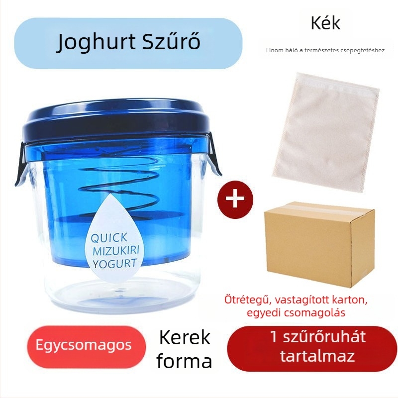Joghurt szűrő és tejsavó szeparátor fedővel – kerek, többfunkciós konyhai tároló