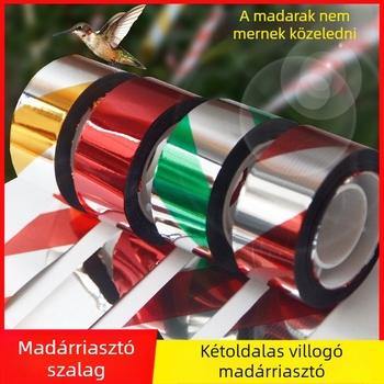 Színes, fényvisszaverő madárriasztó szalag ültetvényekhez és farmokhoz