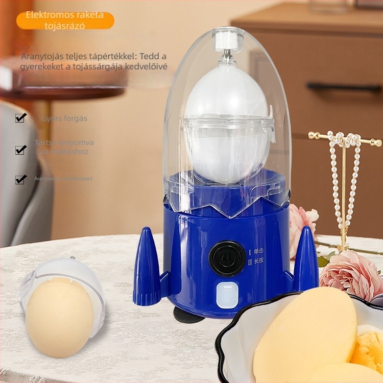 Háztartási elektromos tojásverő arany kivitelben – automata tojássárgája és fehérje keverő