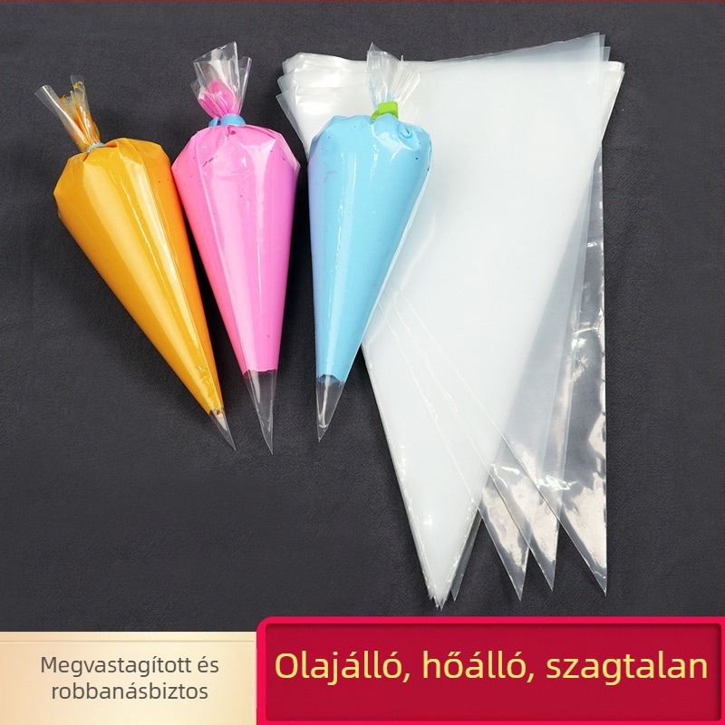 Vastagított átlátszó egyszer használatos nyomózsák krémhez és sütemények díszítéséhez (PE)