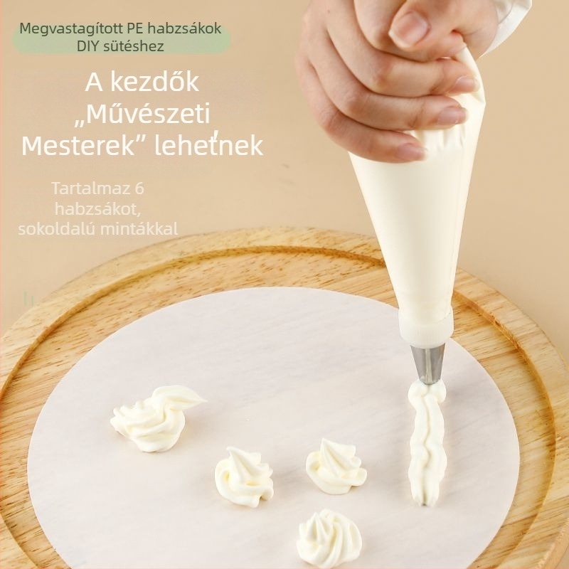 Vastagított átlátszó egyszer használatos nyomózsák krémhez és sütemények díszítéséhez (PE)
