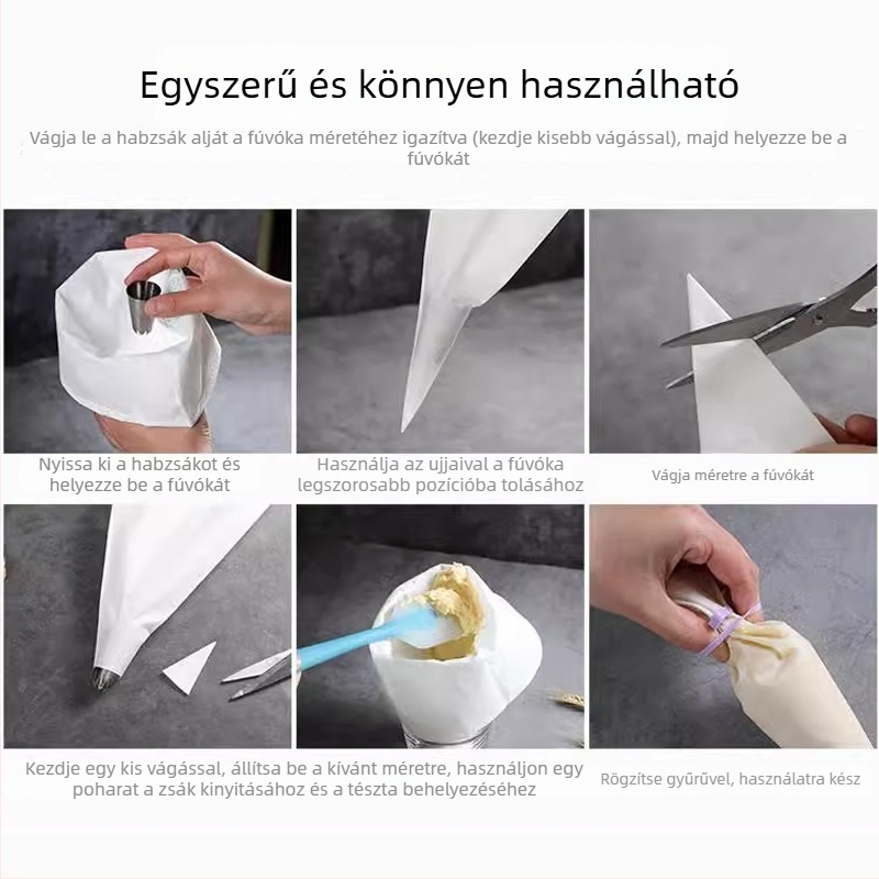 Kereskedelmi minőségű vastag, nagy habzsák krémdíszítéshez, újrahasználható, környezetbarát sütőeszköz