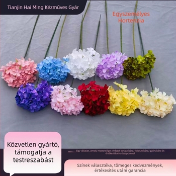 Mesterséges hortenzia virágcsokor – egyfejű hortenzia otthoni dekorációhoz, nappaliba és esküvői dekorációhoz