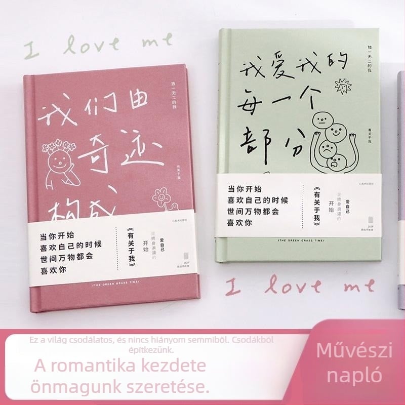 Qingheji Gyengéd gyógyító szövegek DIY napló – egyszerű kézzel rajzolt oldalakkal és színes oldalakkal