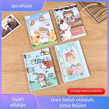 A5/B5 szabadlapos jegyzetfüzet kettős spirálkötéssel, anime kawaii stílus