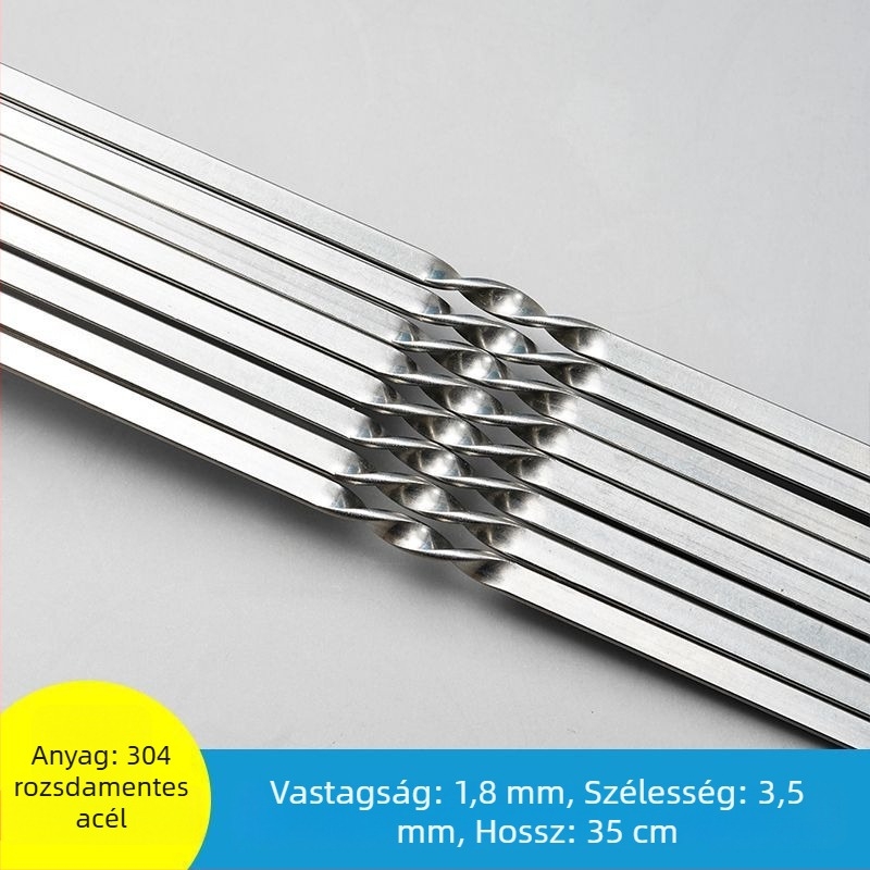 304 rozsdamentes acél lapos nyárs grillhez, bárányhúshoz