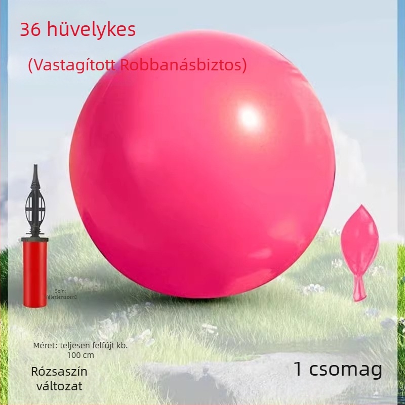 36 hüvelykes extra nagy latex lufi, vastagított és ütésálló, gyerekeknek parkokra és gyepre való kültéri játékhoz