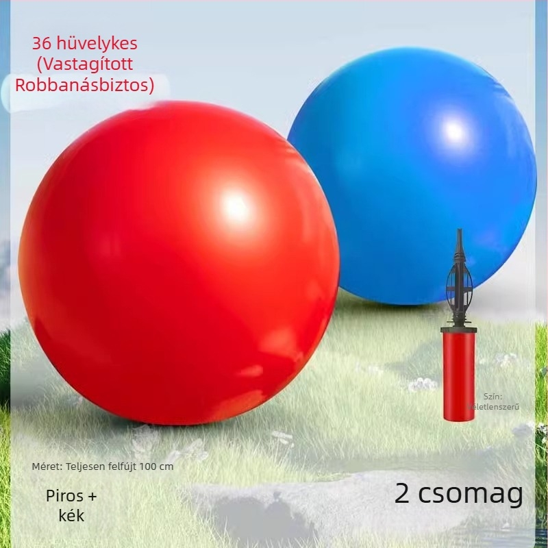 36 hüvelykes extra nagy latex lufi, vastagított és ütésálló, gyerekeknek parkokra és gyepre való kültéri játékhoz