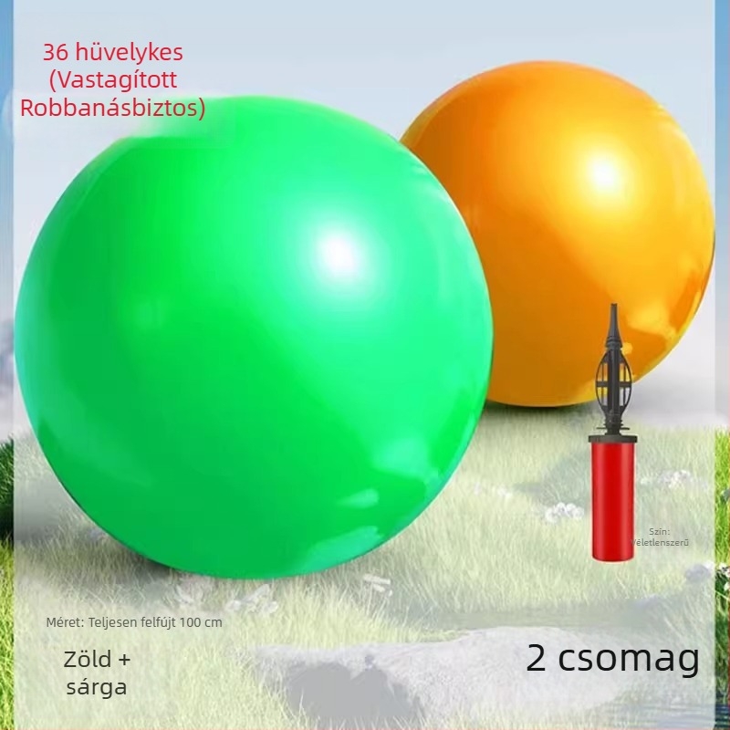 36 hüvelykes extra nagy latex lufi, vastagított és ütésálló, gyerekeknek parkokra és gyepre való kültéri játékhoz