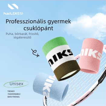 Gyermekeknek szánt sport csuklópánt, izzadságszívó kendővel, kosárlabda, röplabda és tollaslabda számára; anyag spandex
