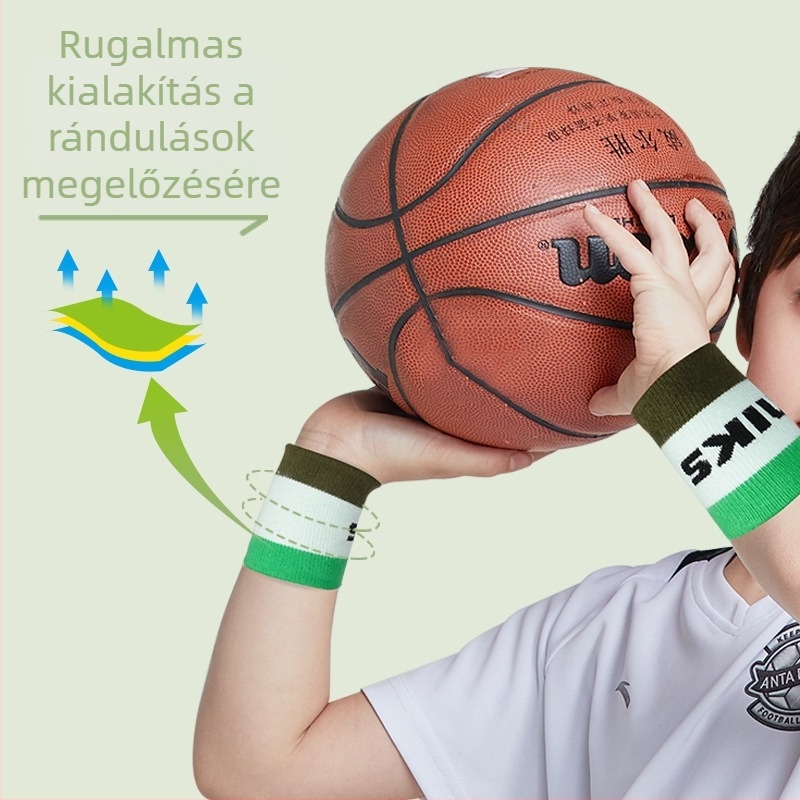Gyermekeknek szánt sport csuklópánt, izzadságszívó kendővel, kosárlabda, röplabda és tollaslabda számára; anyag spandex