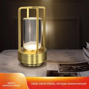Kereszformájú LED asztali lámpa, teljesen alumíniumból, USB újratölthető, érintéses kapcsolóval, modern elegáns éjszakai fény hálószobába, bárhoz és étterembe