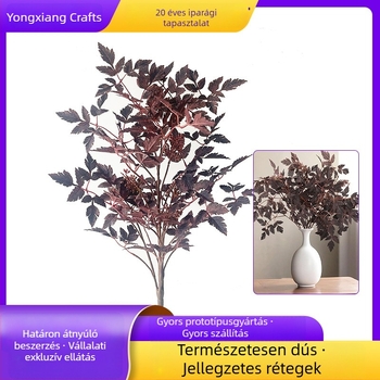 Művirág levelek egyetlen szőlőágon – juhar- és wisteria-lapokkal, nappali dekoráció, zöld növény, leveles koszorú