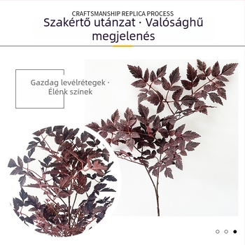 Művirág levelek egyetlen szőlőágon – juhar- és wisteria-lapokkal, nappali dekoráció, zöld növény, leveles koszorú