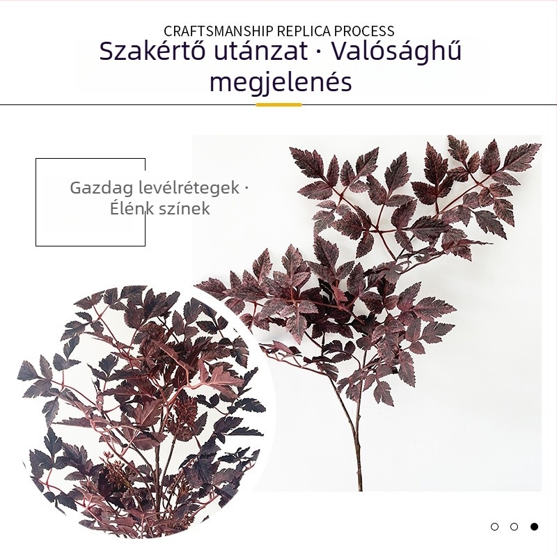 Művirág levelek egyetlen szőlőágon – juhar- és wisteria-lapokkal, nappali dekoráció, zöld növény, leveles koszorú