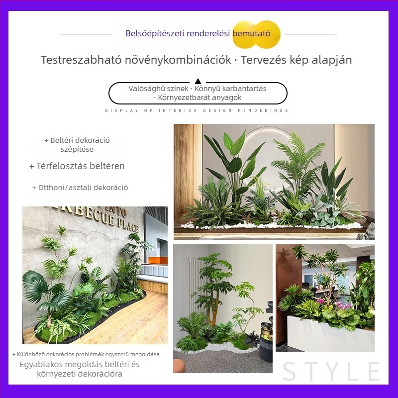 Művirág levelek egyetlen szőlőágon – juhar- és wisteria-lapokkal, nappali dekoráció, zöld növény, leveles koszorú