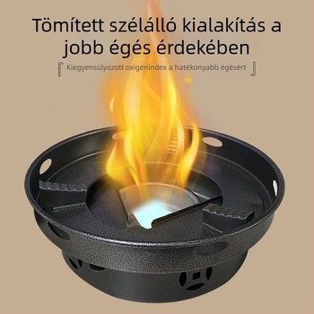 Szélvédett alkoholos főzőegység éttermek számára, egy égővel, vastagodott melegítő alap
